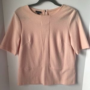 Talbots | Blush Pink Pastel Textured Pullover Short Sleeve Blouse, S